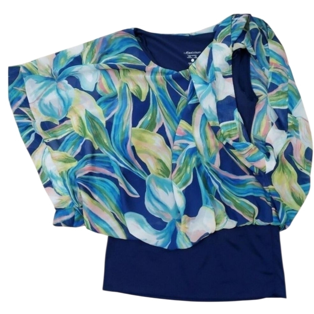 MiracleSuit ~Woman Size S~ Blouse Top Everyday Shapewear Dolman Sleeves Slimming